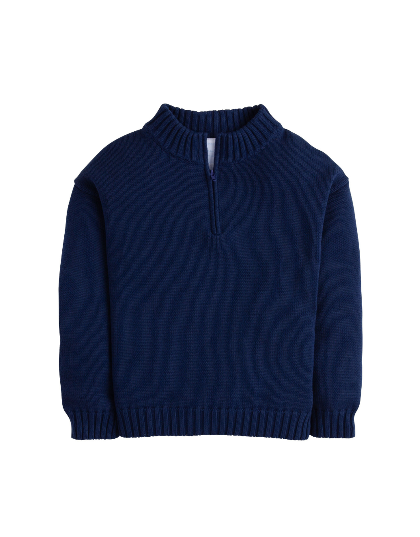 Little English Quarter Zip Sweater, Navy