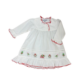 Sweet Dreams Santa Sleigh, Wreath, Candy Cane Emb Gown