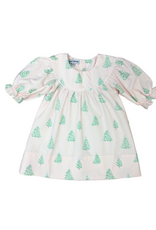 Sweet Dreams Christmas Tree Print Pink Dress