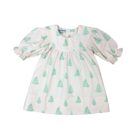 Sweet Dreams Christmas Tree Print Pink Dress