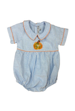 Sweet Dreams Boy's Blue Stripe Bubble, Emb Pumpkin