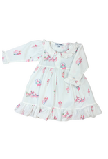 Sweet Dreams Pink Nutcracker Print White Gown