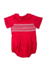 Sweet Dreams Joseph Red Smocked Bubble