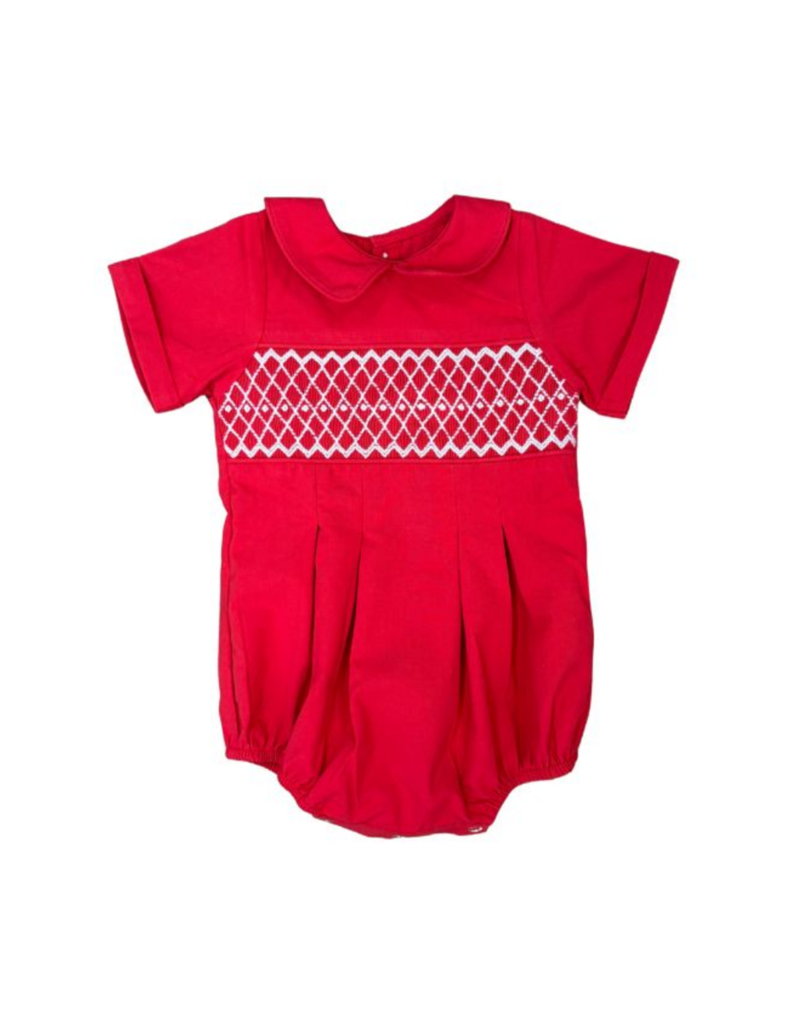 Sweet Dreams Joseph Red Smocked Bubble