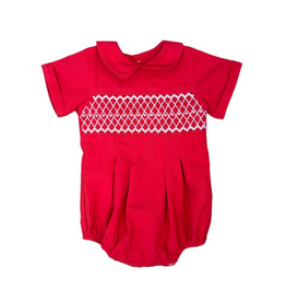 Sweet Dreams Joseph Red Smocked Bubble