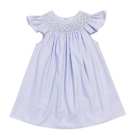 Sweet Dreams Cathy Purple Polka Dot Smocked Dress
