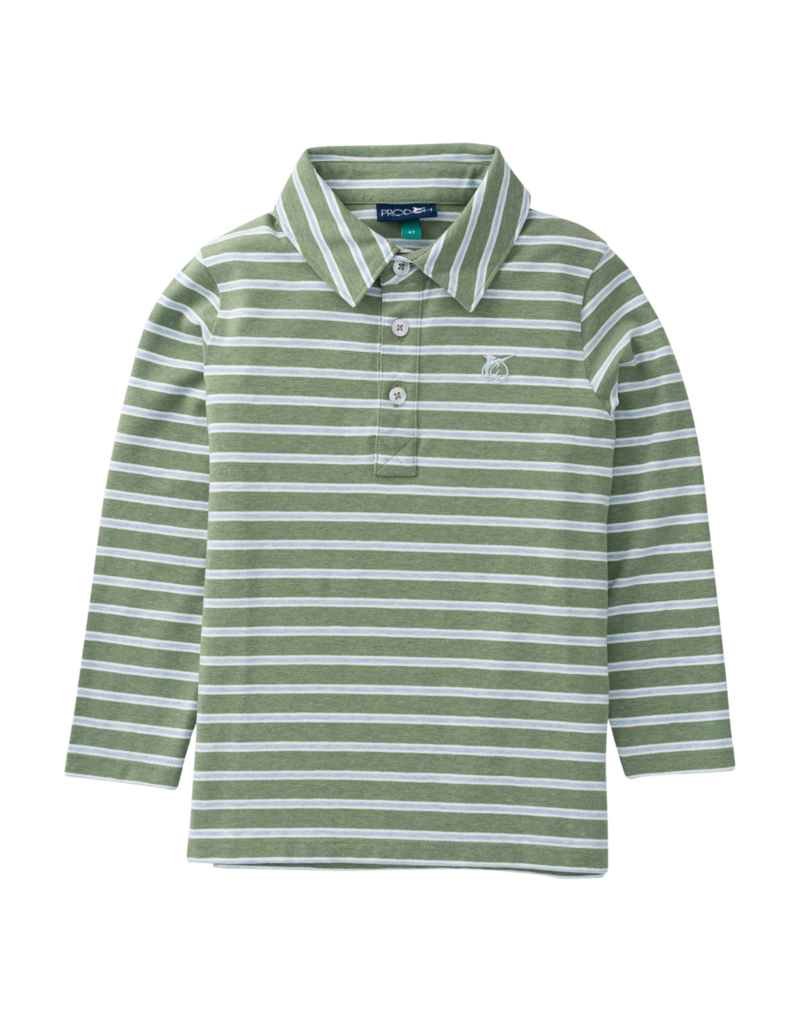 Prodoh LS Too Cool for School Polo, Hedge Cashmere Blue Stripe