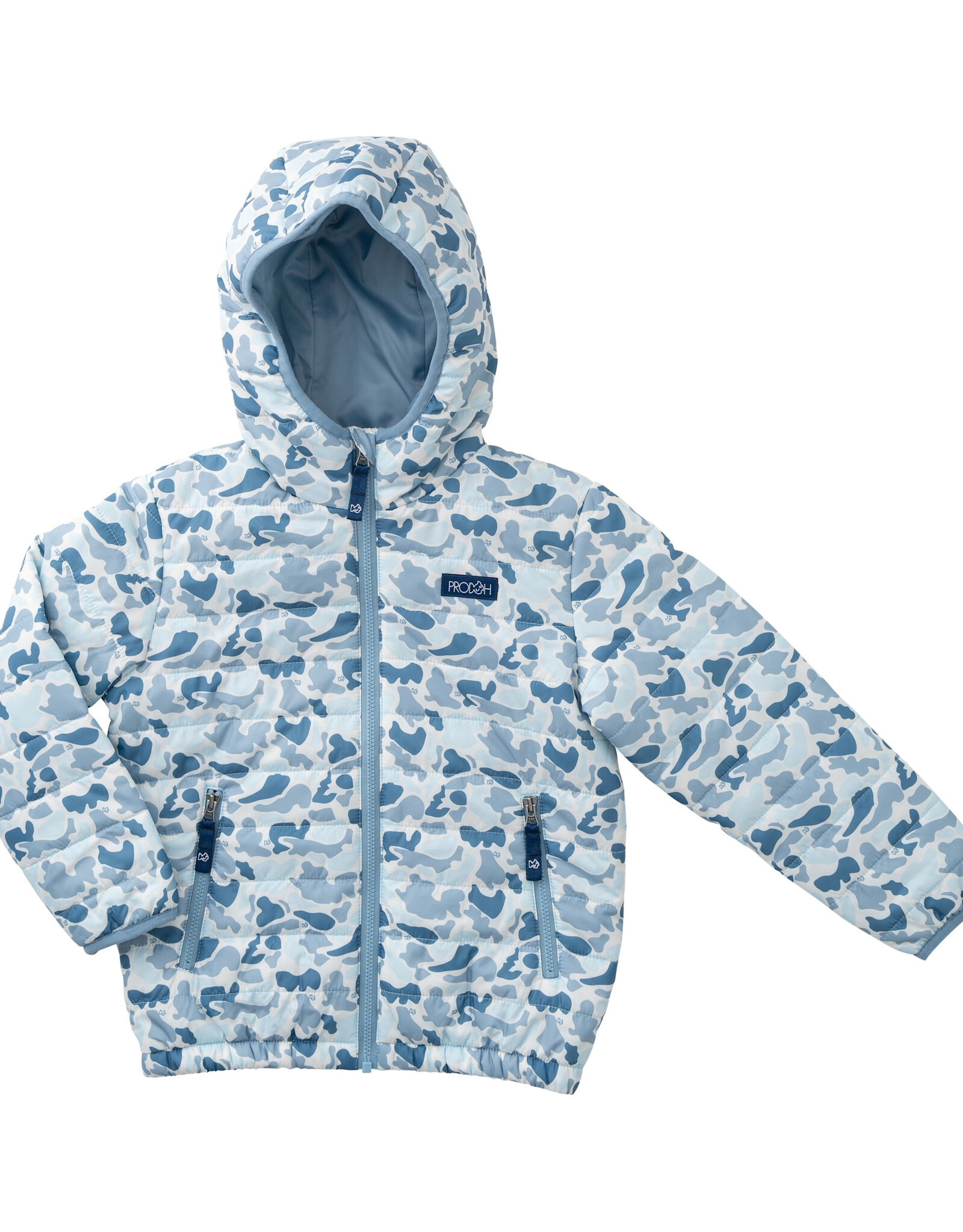 Prodoh Hooded Puffer Jacket, Blue Break Point Camo