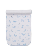 Kissy Kissy Puppy Paws Blue Print Burp Cloth