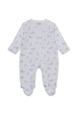 Kissy Kissy Puppy Paws Blue Print Zip Footie