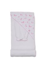 Kissy Kissy Puppy Paws Pink Hooded Towel w/ Mitt Set