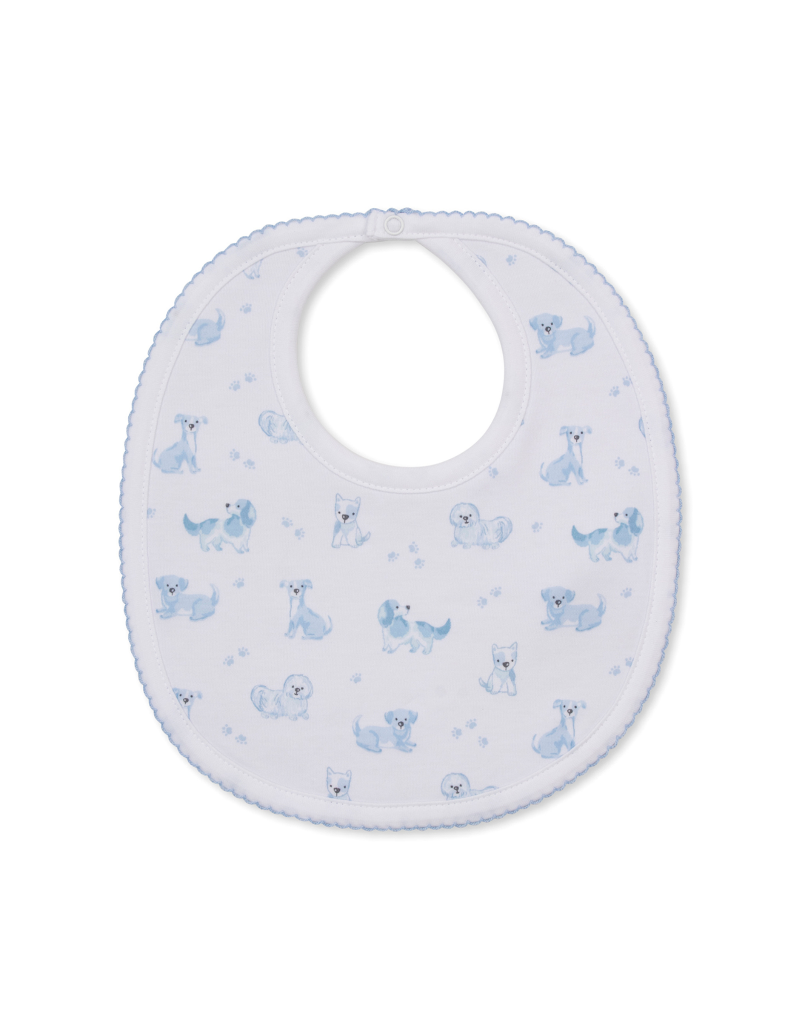 Kissy Kissy Puppy Paws Blue Print Bib