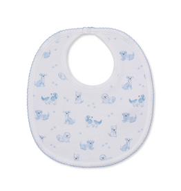 Kissy Kissy Puppy Paws Blue Print Bib