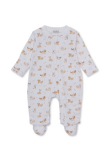 Kissy Kissy Puppy Paws Brown Print Zip Footie