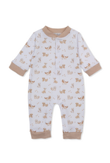 Kissy Kissy Puppy Paws Brown Print Playsuit