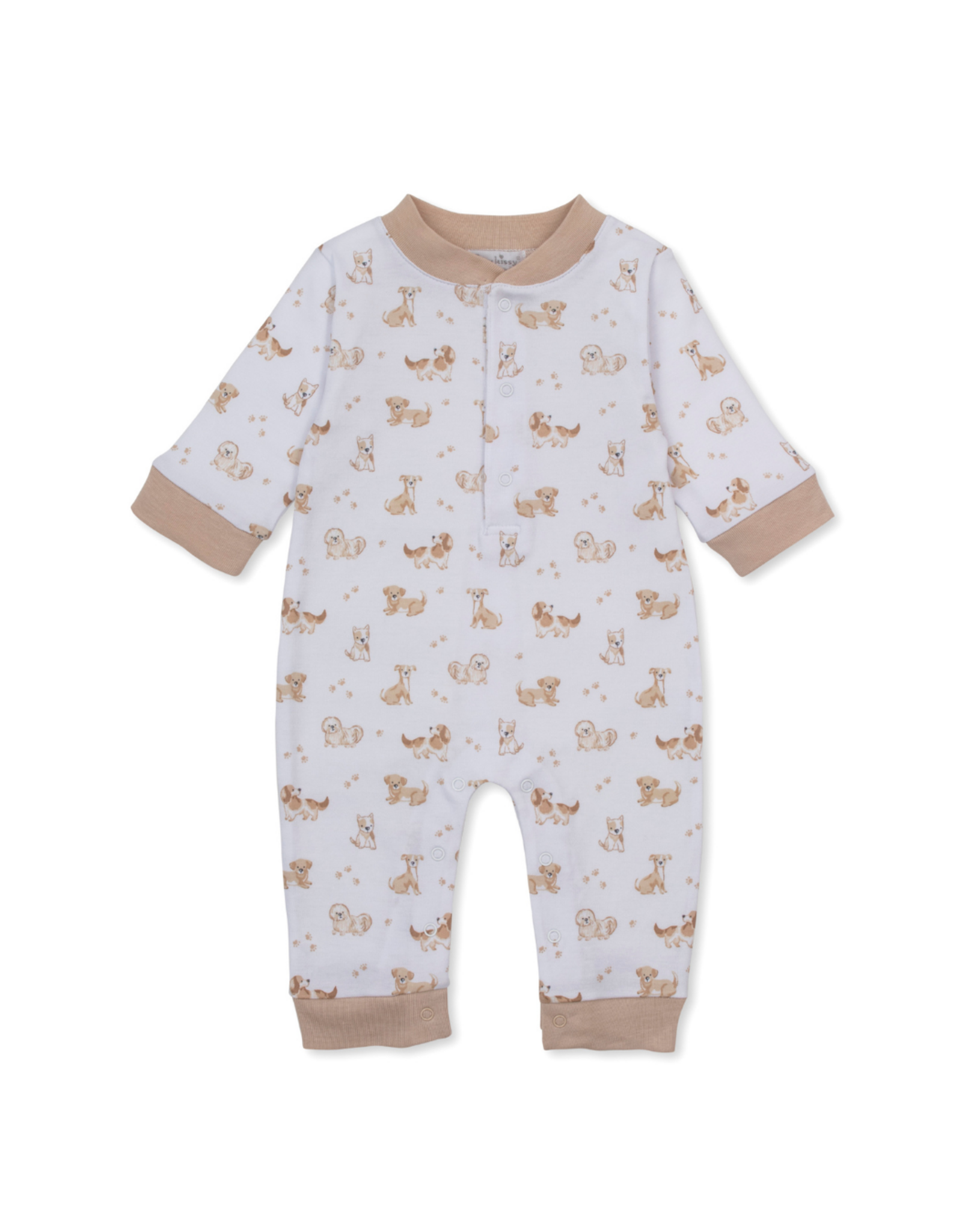 Kissy Kissy Puppy Paws Brown Print Playsuit