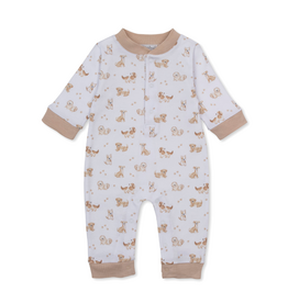 Kissy Kissy Puppy Paws Brown Print Playsuit