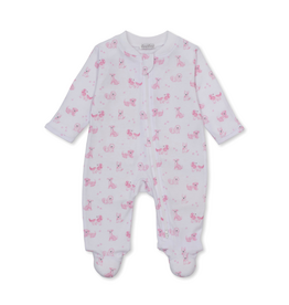 Kissy Kissy Puppy Paws Pink Print Zip Footie