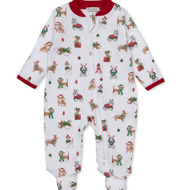 Kissy Kissy Zip Footie, Santa's Merry Pups
