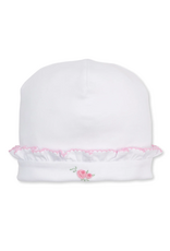 Kissy Kissy White/Pink Hat with Hand Emb, SCE Cottage Roses