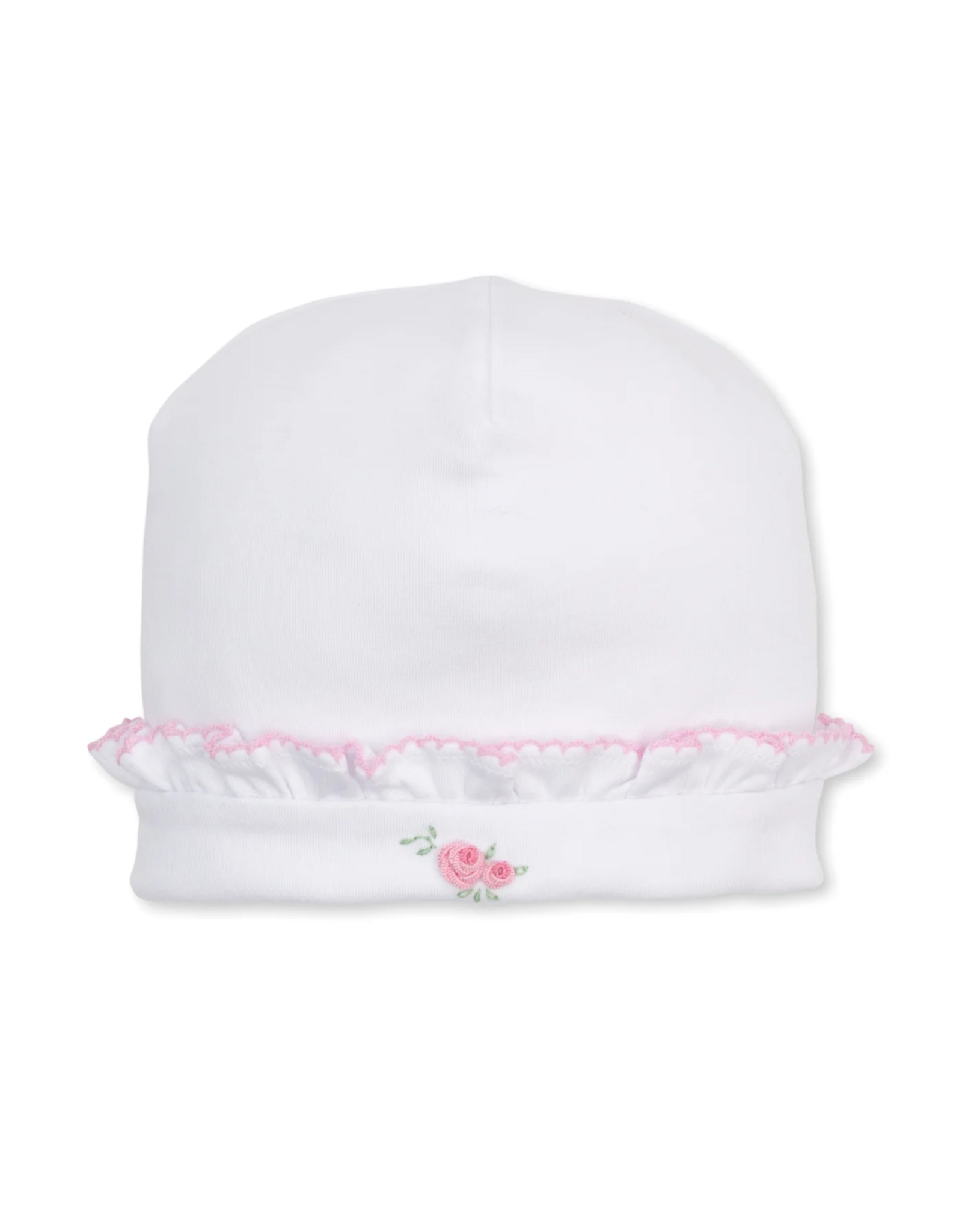Kissy Kissy White/Pink Hat with Hand Emb, SCE Cottage Roses