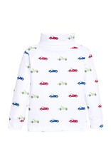 Little English Printed Turtleneck, Race Cars