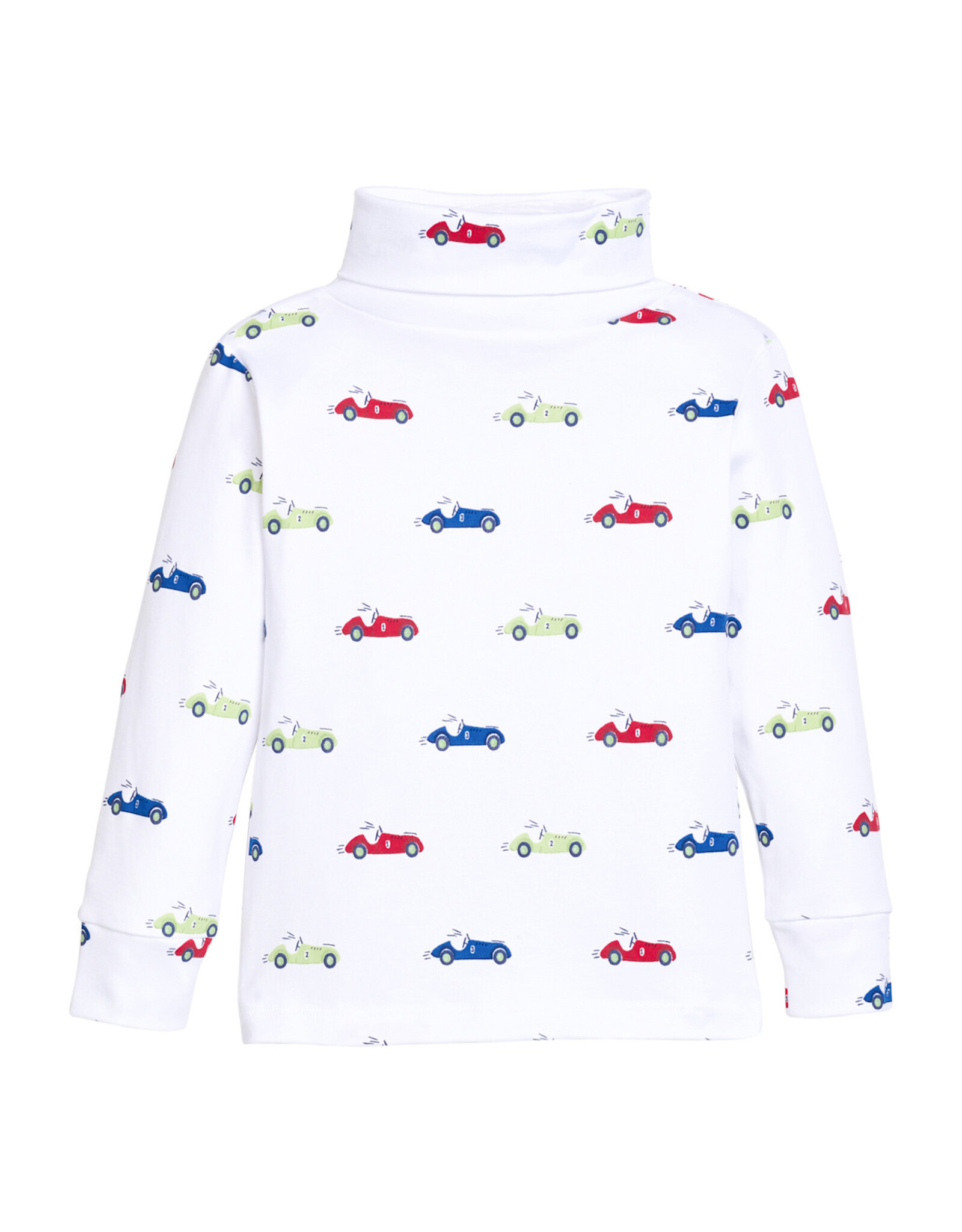 Little English Printed Turtleneck, Race Cars