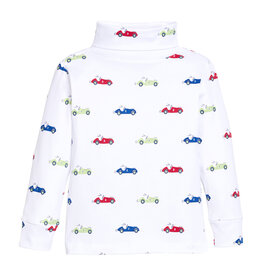 Little English Printed Turtleneck, Race Cars
