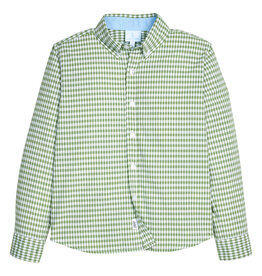 Little English Button Down Shirt, Watercress Gingham