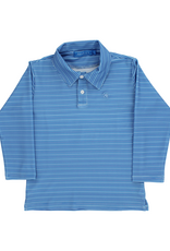 The Bailey Boys Harry LS Striped Performance Polo, Atlantic Blue
