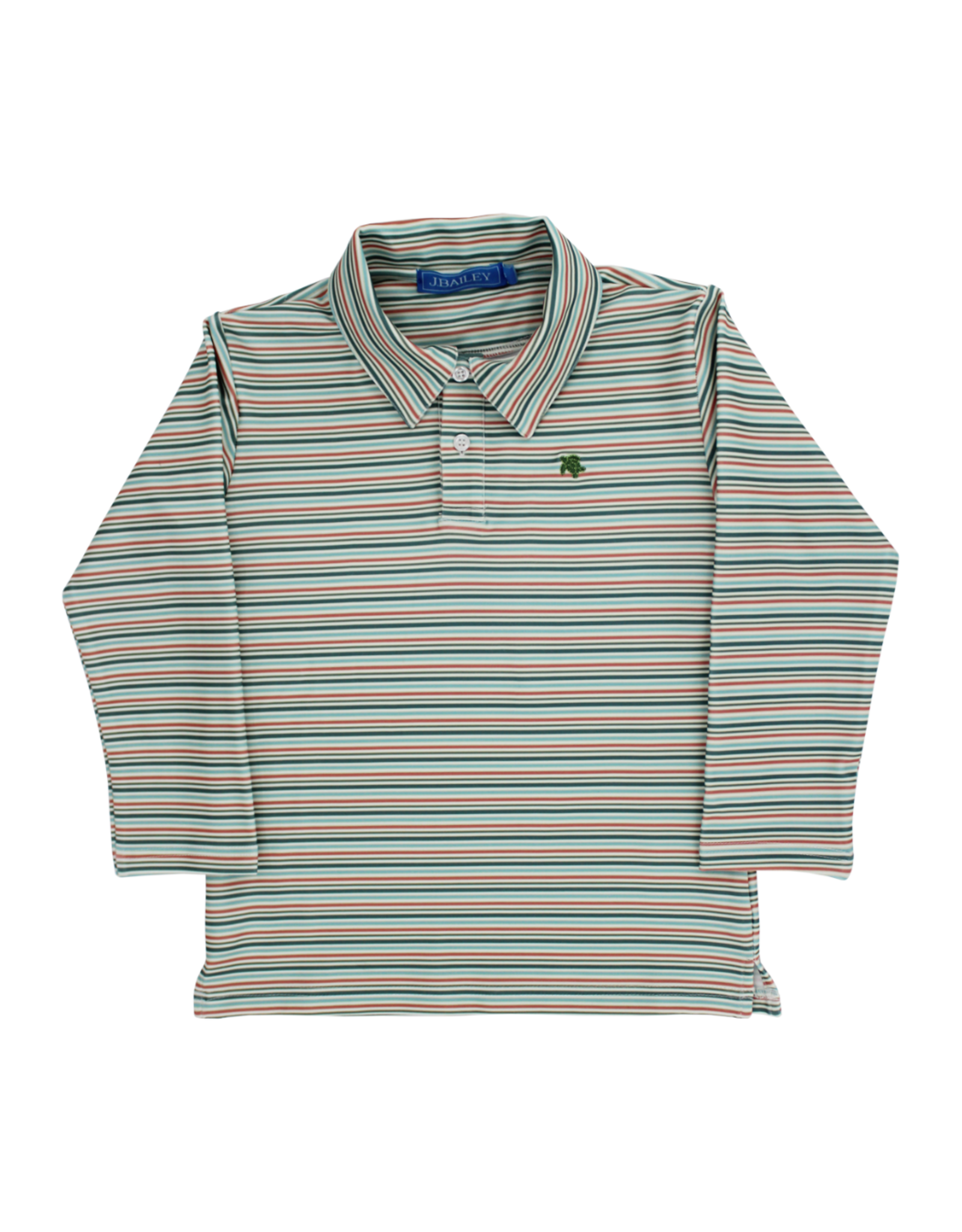 The Bailey Boys Harry LS Striped Performance Polo, Harvest