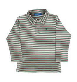 The Bailey Boys Harry LS Striped Performance Polo, Holly