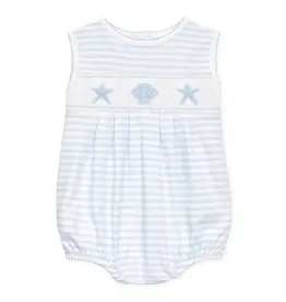 Magnolia Baby Coastal Treasures Smocked Bubble, Blue