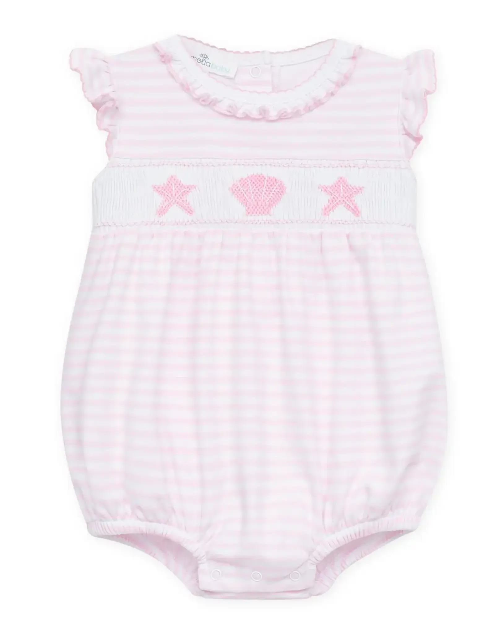Magnolia Baby Coastal Treasures Smocked Bubble, Pink