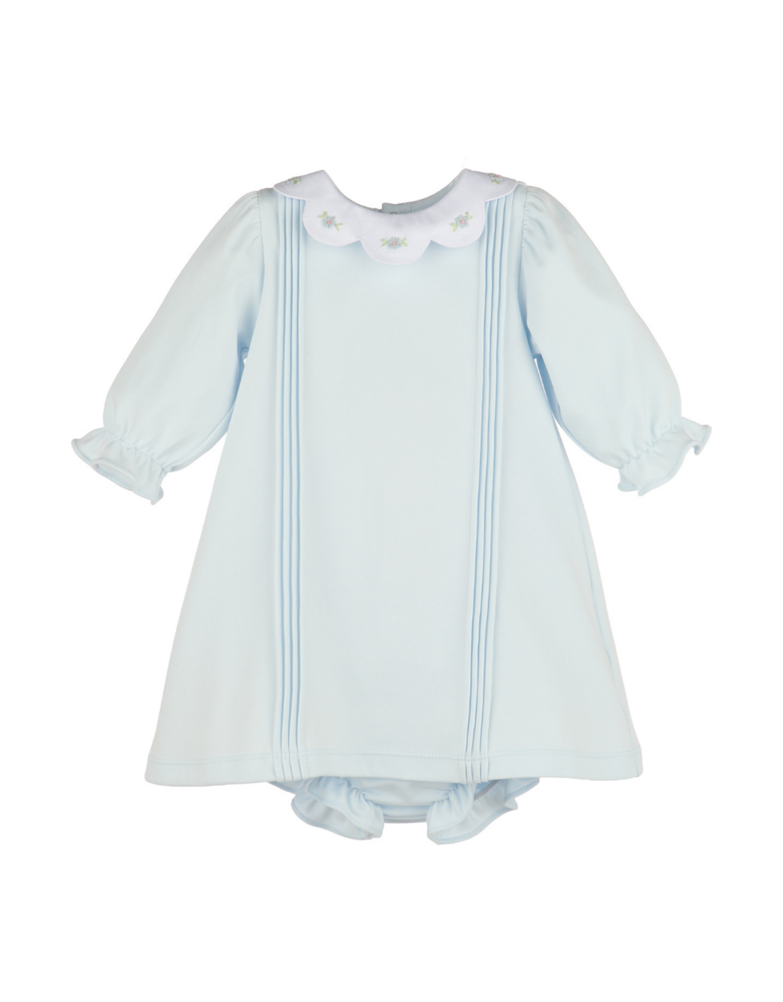 Luli & Me Warm Winter Home Dress, Blue