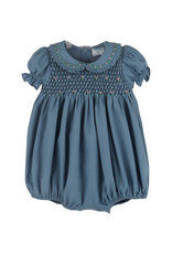 Luli & Me Fall Garden Smock Bubble, Blue