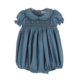 Luli & Me Fall Garden Smock Bubble, Blue