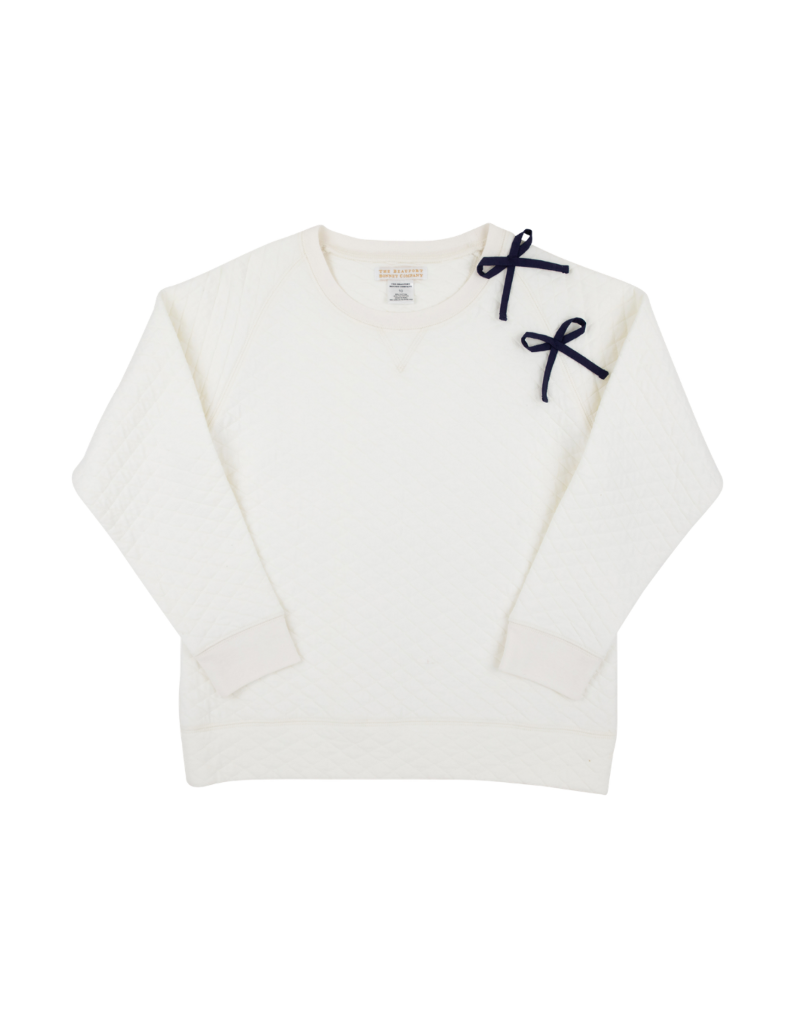 The Beaufort Bonnet Company Cassidy Comfy Crewneck Quilted, Palmetto Pearl Bows