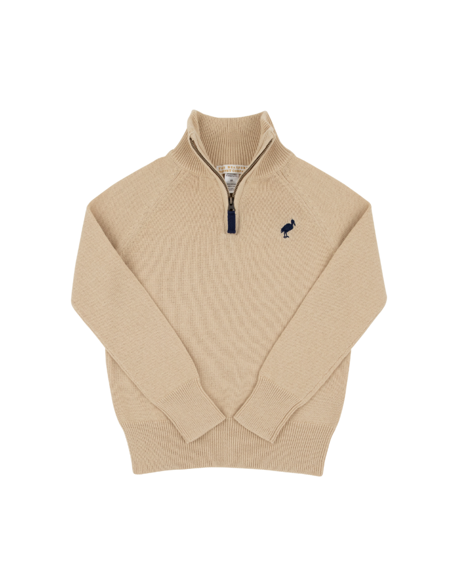 The Beaufort Bonnet Company Hayden Half Zip Sweater,  Keeneland Khaki