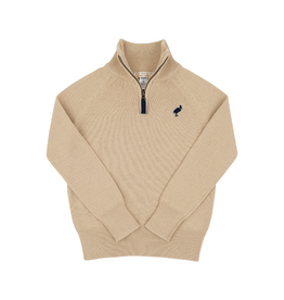 The Beaufort Bonnet Company Hayden Half Zip Sweater,  Keeneland Khaki