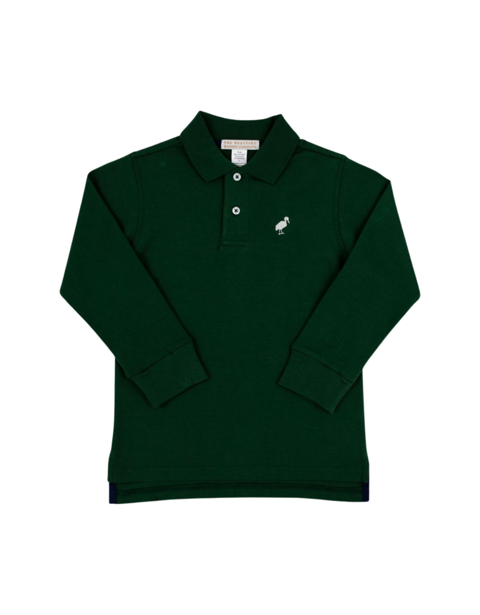 The Beaufort Bonnet Company Prim and Proper LS Pima Polo Grier Green/ Palm Pearl