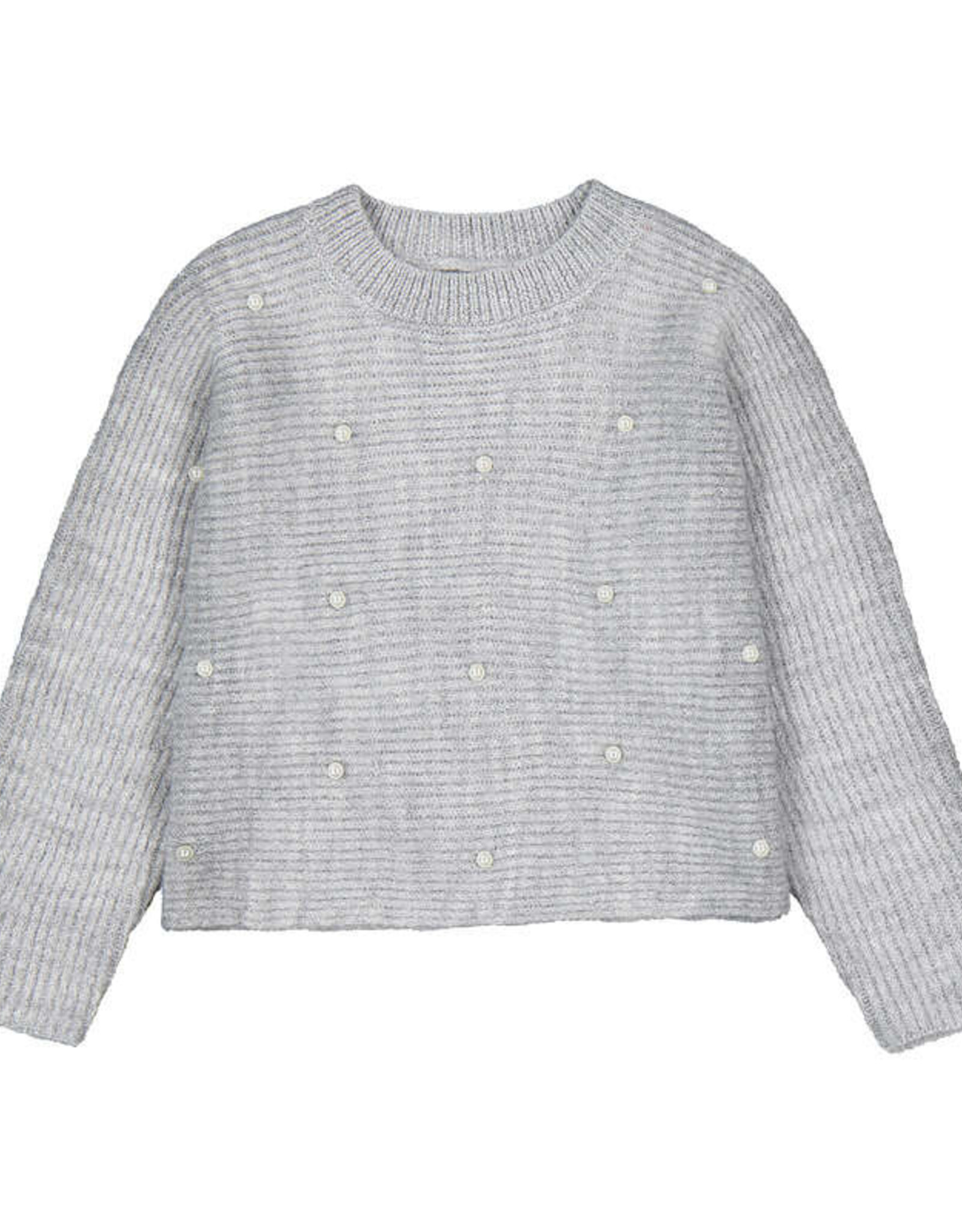 Mayoral Pearl Knit Sweater, Mix Gray