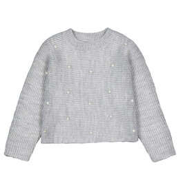 Mayoral Pearl Knit Sweater, Mix Gray