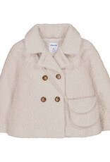 Mayoral Boucle Coat w/ Purse, Biscuit
