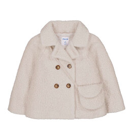 Mayoral Boucle Coat w/ Purse, Biscuit
