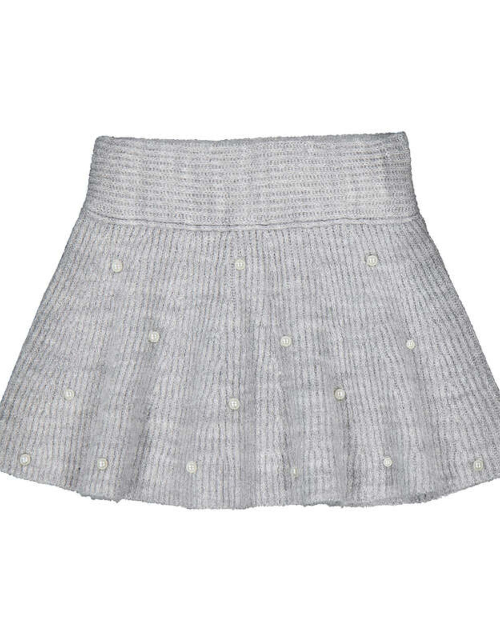 Mayoral Pearl Knit Skirt, Mix Gray