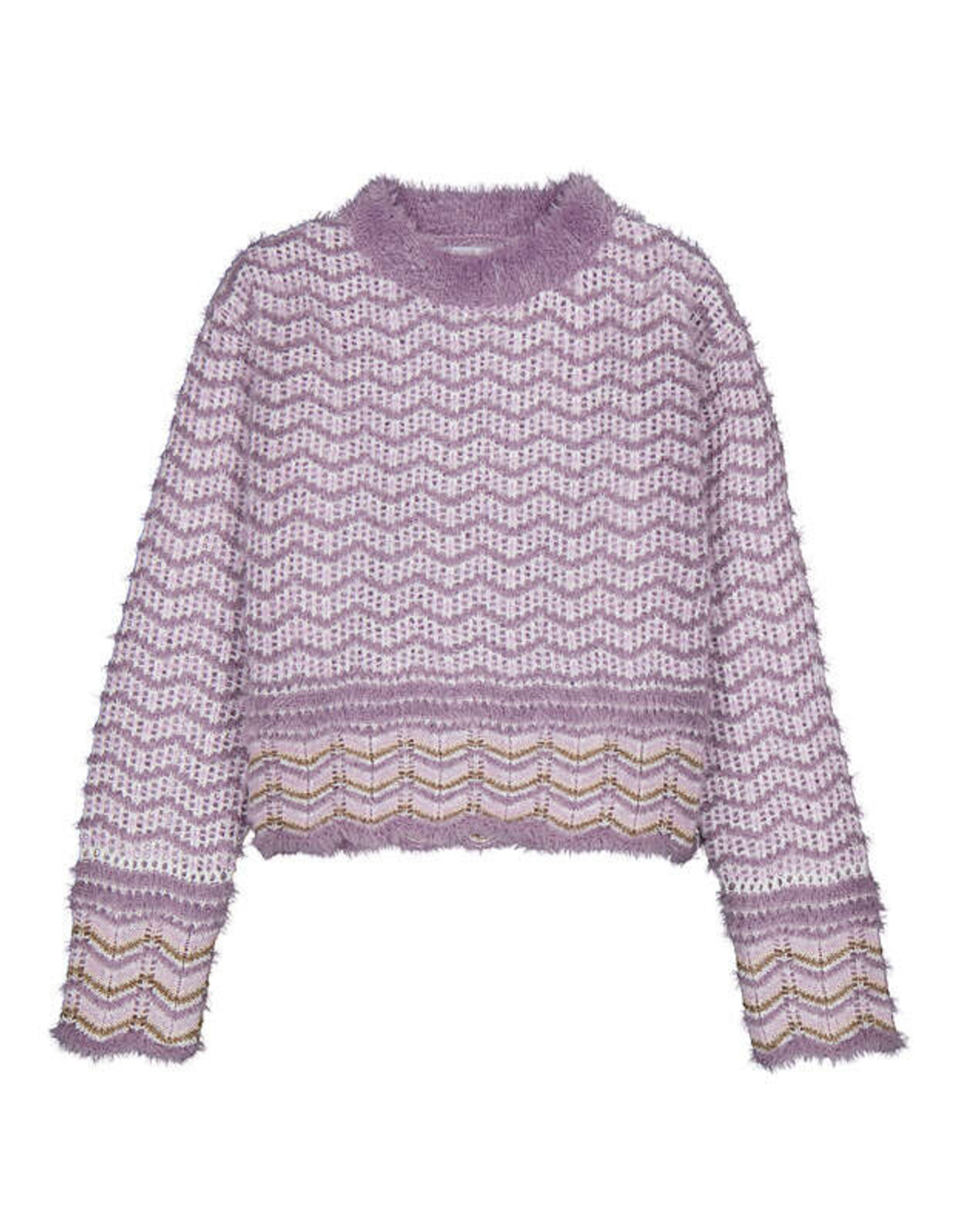 Mayoral Geometric Jacquard Sweater, Lavender