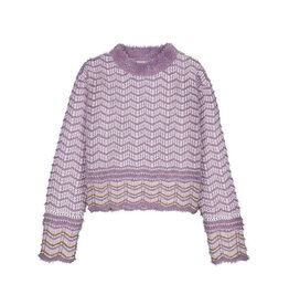 Mayoral Geometric Jacquard Sweater, Lavender