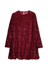 Mayoral Velvet Sequin Dress, Maroon