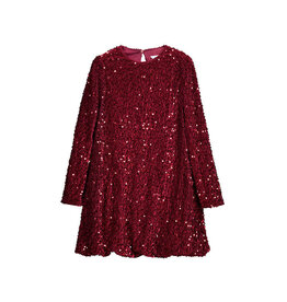 Mayoral Velvet Sequin Dress, Maroon